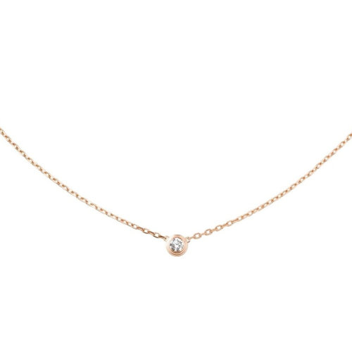 CARTIER/卡地亞 DIAMANTS LéGERS大號款18K金玫瑰金鉆石項鏈 B7215600