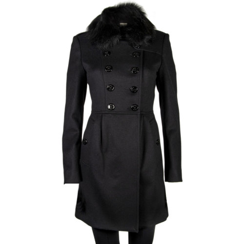 BURBERRY/博柏利20春夏 女裝 服裝 黑色經(jīng)典雙排扣翻領(lǐng)時尚中長款 女士大衣外套 3950720