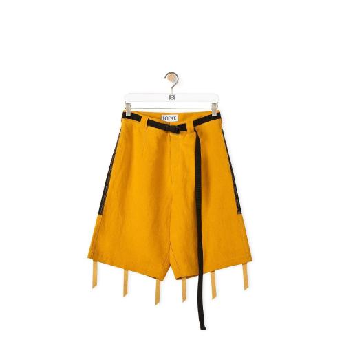  LOEWE羅意威 22年秋冬 男士 短褲 Bi-material bermuda shorts in cotton and linen H664Y04W1