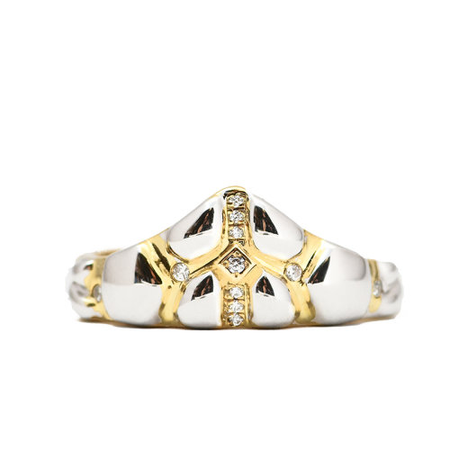 戒指【甲骨文】 shiyu/十玉藝術珠寶 甲骨雙色鉆戒 [全球限20套] 古法銅鍍金  招財 轉運 人緣 鉆石  十玉