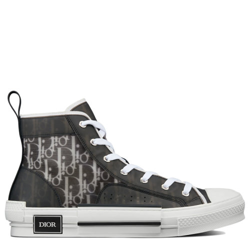 DIOR/迪奧 2021年新款 B23系列 男士黑白o(hù)blique斜紋帆布高幫運(yùn)動(dòng)鞋3SH118YJP_H961
