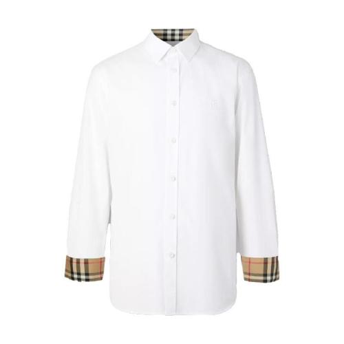  BURBERRY 22年秋冬 男士 修身剪裁專屬標(biāo)識(shí)圖案彈力棉府綢襯衫 80323081