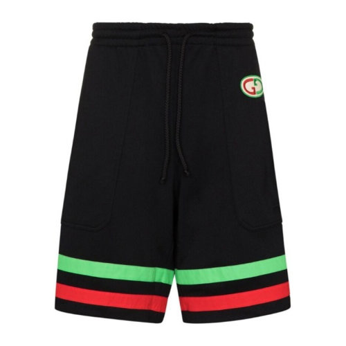 GUCCI 男士 服裝 條紋邊飾黑色運(yùn)動(dòng)短褲 男士短褲