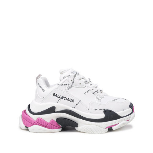 Balenciaga/巴黎世家 【22秋冬新款】 女士TRIPLE S系列皮革等材質(zhì)系帶休閑運動鞋老爹鞋厚底鞋 524039 W2FA4