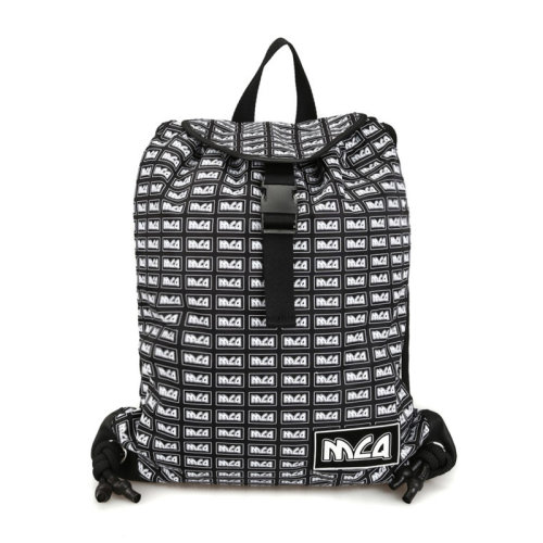 Alexander McQueen/亞歷山大麥昆  男士黑色印花尼龍麻袋背包男包 543608-R4B81-1000
