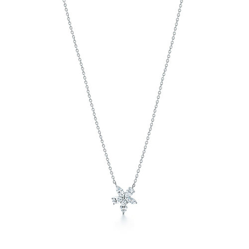Tiffany & Co./蒂芙尼  Tiffany Victoria系列 鉑金鑲嵌鉆石雪花吊墜項(xiàng)鏈 34939969