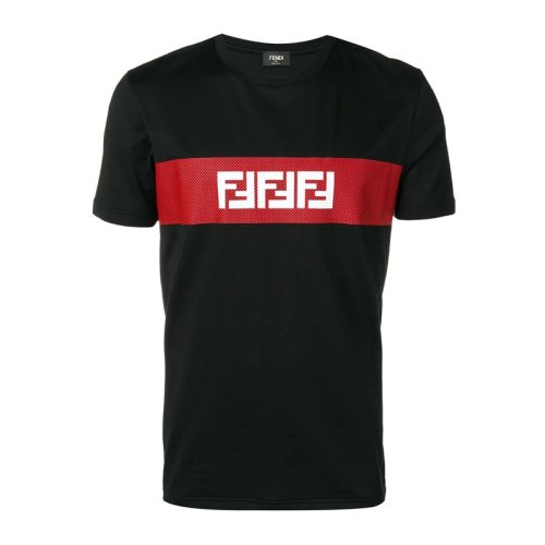  FENDI/芬迪 男士黑色棉質(zhì)短袖T恤 FAF532 A78U F0GME PLFSX