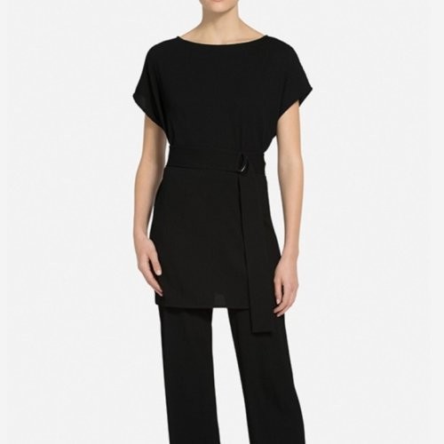 St.John/盛薔建筑褶皺針織女士短袖T恤K500021