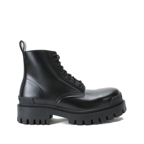 Balenciaga/巴黎世家 2021款 男士牛皮革系帶厚底靴子短靴 589338 WA960