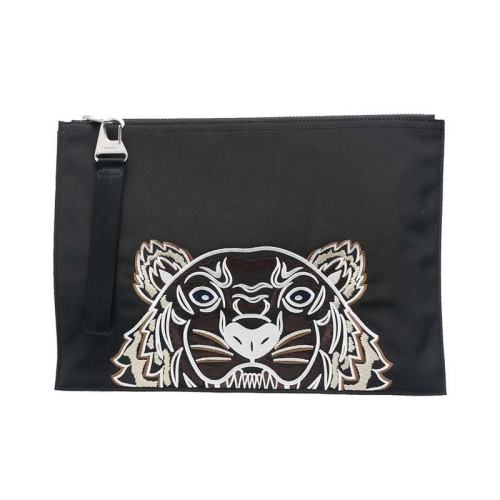  KENZO/高田賢三 黑色虎頭繡花手拿包 FA65PM302F20-99F PLSX