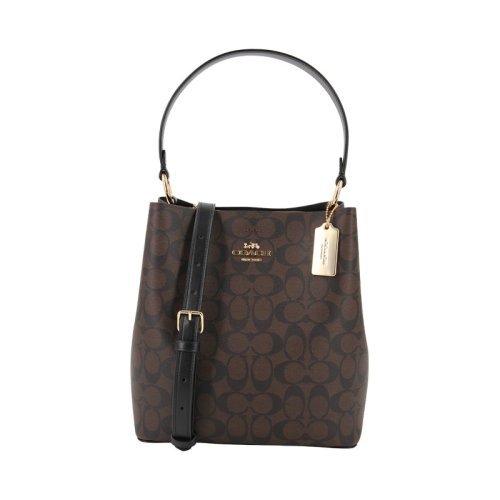 COACH/蔻馳 女包 紅色配棕色老花 水桶包91512