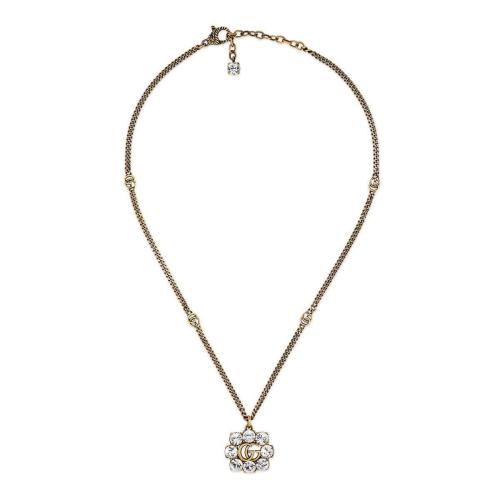  GUCCI古馳 22年秋冬 女士 水晶雙G項鏈 645675 J1D50 8062