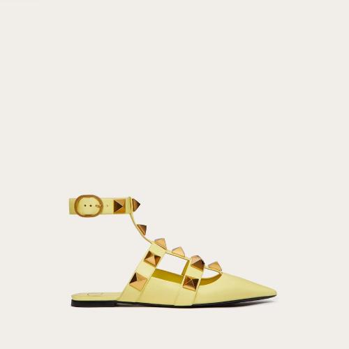  VALENTINO華倫天奴 22年春夏 女士 平底涼鞋 Roman Stud 小牛皮芭蕾平底鞋 VW0S0BY5ZWMM20