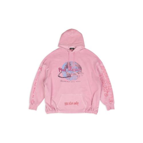  BALENCIAGA巴黎世家 22年秋冬 女士 衛(wèi)衣 Balenciaga Music Pink Martini Merch Elastic Hem H