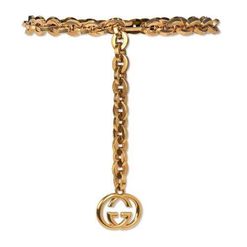  GUCCI古馳 22年秋冬 女士 互扣式雙G吊墜鏈?zhǔn)窖鼛?649931 J160T 0863