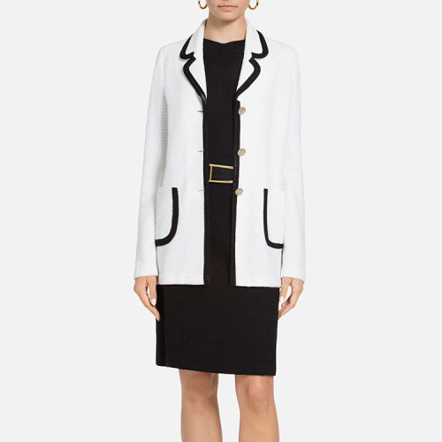 St.John/盛薔黑白奢華袋女士夾克K61Z091