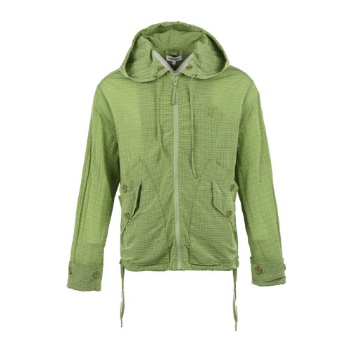 KENZO/高田賢三字母徽標(biāo)時(shí)尚連帽男士夾克外套FB65BL170