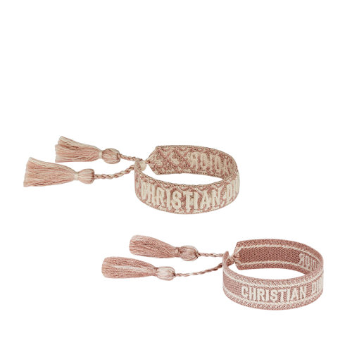 DIOR/迪奧 J'ADIOR系列 玫瑰粉色Oblique印花刺繡棉質(zhì)手鐲套裝B0961ADRCO_D887