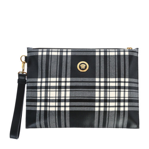 VERSACE/范思哲  男士拼色皮革金色美杜莎頭像手拿包腕包錢包男包 DP85102-DTELE-DWNNH