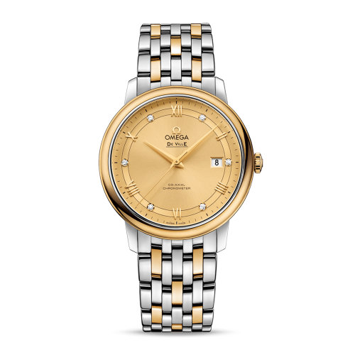 OMEGA/歐米茄 碟飛系列 典雅 同軸腕表 精鋼 18K金 鉆石刻度 自動機械 男士腕表 424.20.40.20.58.001