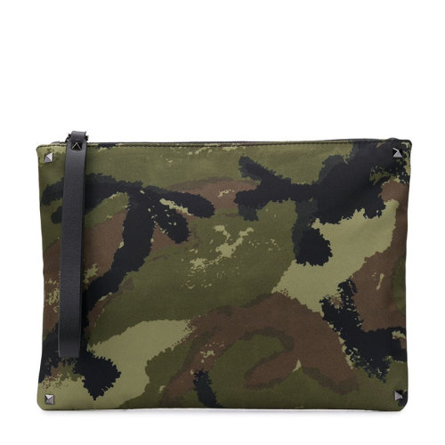 Valentino/華倫天奴  男包男士迷彩色織物配皮時(shí)尚簡約拉鏈?zhǔn)帜冒?  RY2P0299EFI HF8