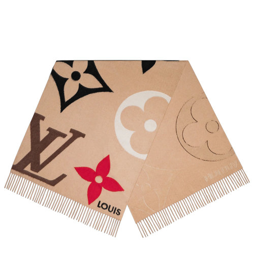Louis Vuitton/路易威登新款 THE ULTIMATE系列 女士淺褐色羊絨和羊毛混紡圍巾M76382