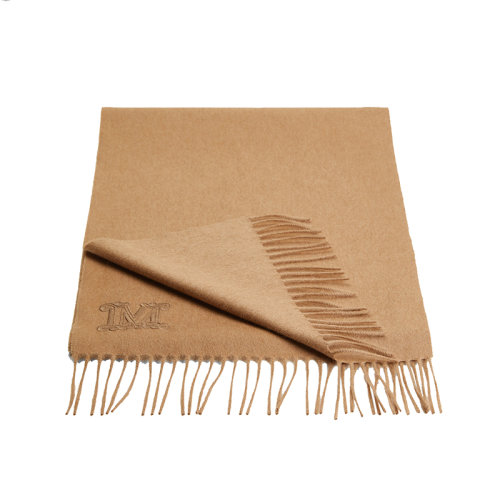 MaxMara/麥絲瑪拉 21年秋冬新款 WKCLARA系列 女士駝色駱駝毛流蘇圍巾4546321706001