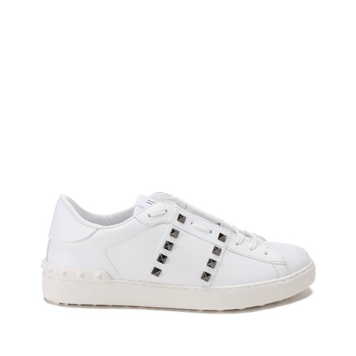 Valentino/華倫天奴【22春夏新款】男士牛皮Rockstud Untitled鉚釘裝飾系帶休閑運動鞋板鞋小白鞋 XY2S0931 BXE