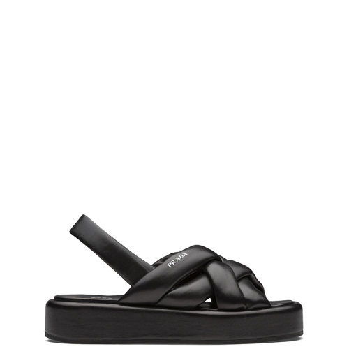 PRADA/普拉達 22年春夏新款 女士黑色軟羊皮革厚底涼鞋1XZ747_038_F0002_F_035