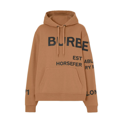 BURBERRY/博柏利 22年早春新款 女士駝色Horseferry印花純棉寬松連帽衫衛(wèi)衣80489281