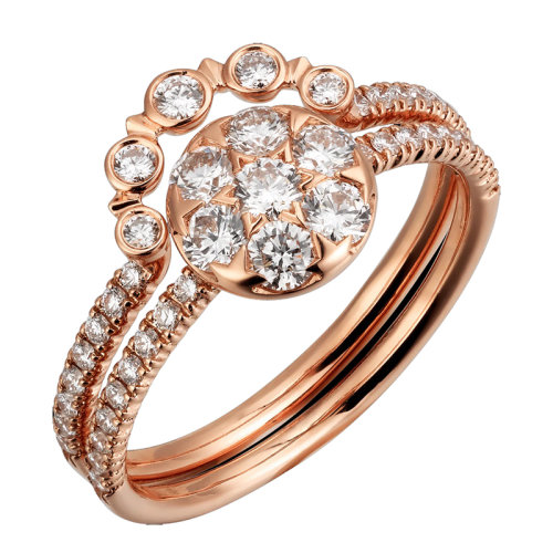 CARTIER/卡地亞 ETINCELLE 玫瑰金鑲嵌鉆石爪子形狀戒指B4223000