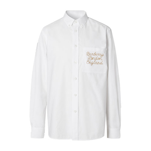 BURBERRY/博柏利  刺繡徽標(biāo)棉質(zhì)牛津男士長袖襯衫 8036755 1