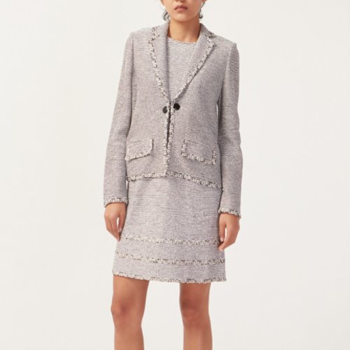 St.John/盛薔花呢針織外套女士夾克K61W0F2