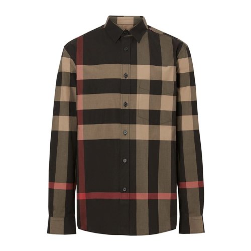  BURBERRY/博柏利 男士格紋棉質(zhì)長(zhǎng)袖襯衫 8018110 PLFSX