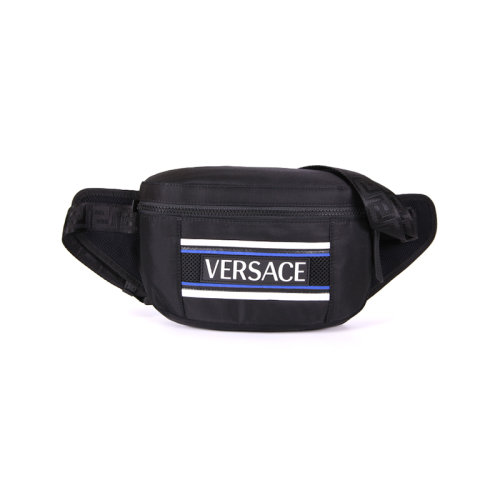 VERSACE/范思哲 男包 男士黑色時(shí)尚單肩包斜挎包腰包  DFB7096 DNYNV D41P