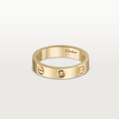  CARTIER 22年秋冬 女士 戒指 LOVE結(jié)婚對戒，鑲嵌1顆鉆石 18K黃金