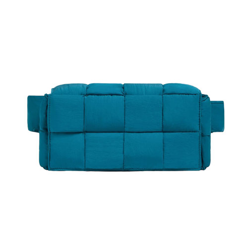 Bottega Veneta/葆蝶家 22新款 男士迷你深藍(lán)色尼龍翻蓋磁扣開合腰包679763VBO804634