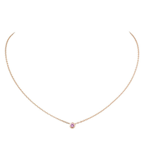 CARTIER/卡地亞 SAPHIRS LéGERS DE CARTIER 18K金玫瑰金粉色藍寶石項鏈 B7218400