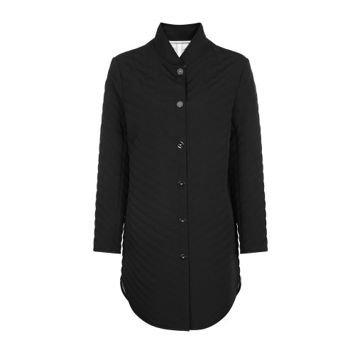 Emporio Armani/安普里奧阿瑪尼 黑/珍珠白 女士縫線裝飾雙面中長款?yuàn)A克外套 4NL32T-49918-999