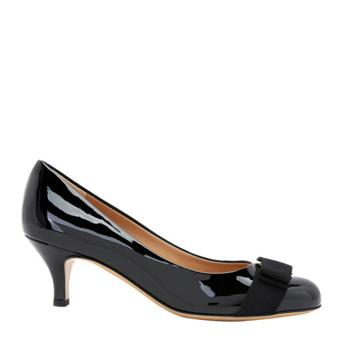 Salvatore Ferragamo/菲拉格慕 女士黑色皮革高跟鞋0574558-NERO