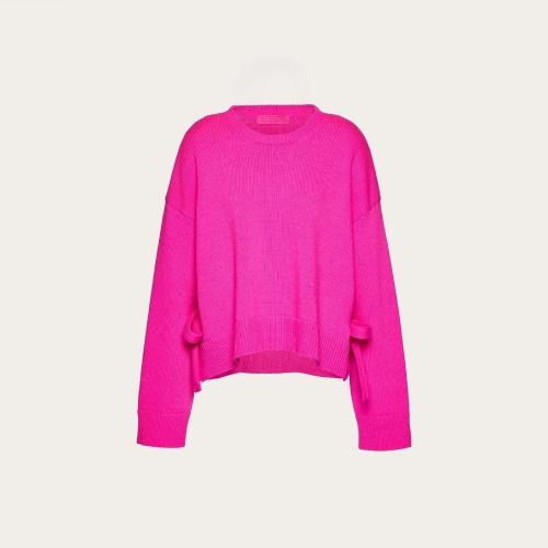  VALENTINO華倫天奴 22年秋冬 女士 針織衫 PULL EN LAINE ORNé DUN NOEUD 1B0KC40R7KHUWT