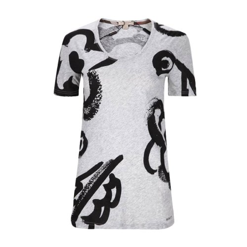 BURBERRY/博柏利 女裝 服飾 時尚百搭 灰色 棉質(zhì)半袖上衣 女士短袖T恤 3959704