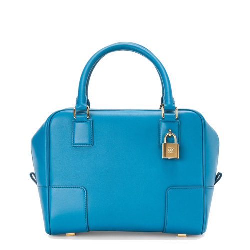 LOEWE/羅意威 21新款A(yù)mazona 19系列 女士湖水藍(lán)色納帕小牛皮方形斜挎手提單肩包0010623726