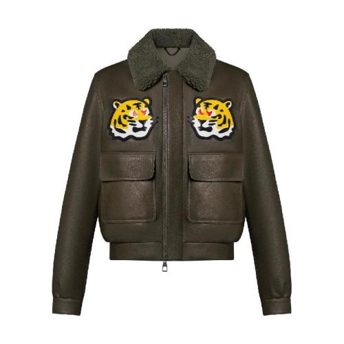  LV路易威登 22年秋冬 LV x NIGO聯(lián)名 LV2 男士 夾克 老虎圖案貼飾皮革束腰夾克 1A9K3K 1A9K3L 1A9K3M 1A9K3N 1A9K