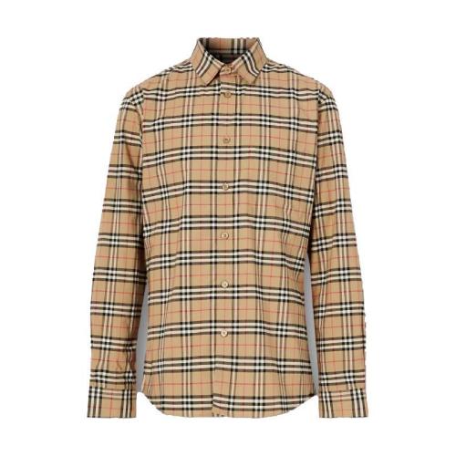  BURBERRY 22年秋冬 男士 小格紋彈力棉襯衫 80209661