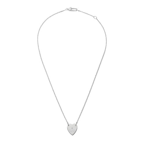 GUCCI/古馳  925銀心形gucci徽標(biāo)吊墜項(xiàng)鏈223512J84008106