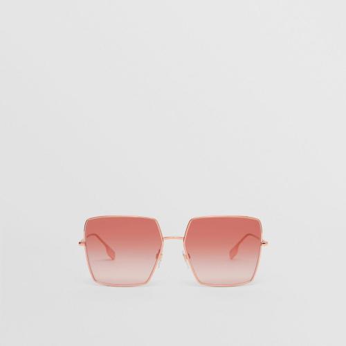  BURBERRY 22年秋冬 女士 標(biāo)志性條紋裝飾方框太陽(yáng)眼鏡 40822821