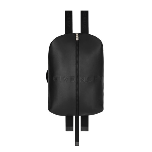 Givenchy/紀(jì)梵希 22新款 G-Zip系列 男士黑色粒面牛皮革logo拉鏈開合側(cè)面提手帆布肩帶銀色飾面手提斜挎肩背包BK50A8K1MJ-001