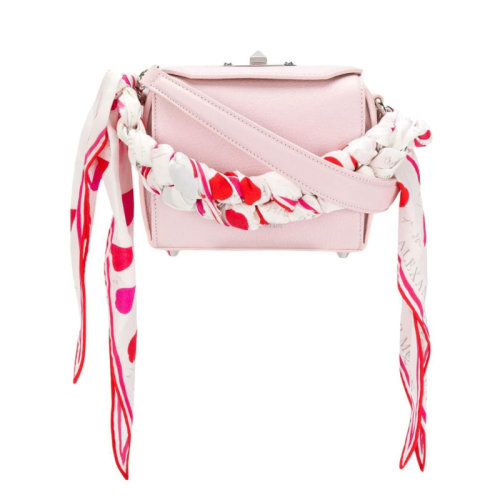 Alexander McQueen/亞歷山大麥昆  女包 絲帶裝飾 女士皮質(zhì)時尚單肩手提包 506172DZP3Y1052