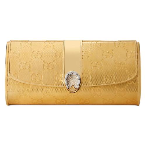  GUCCI古馳 22年秋冬 女士 飾水晶GG手拿包 701217 I3FFX 8163